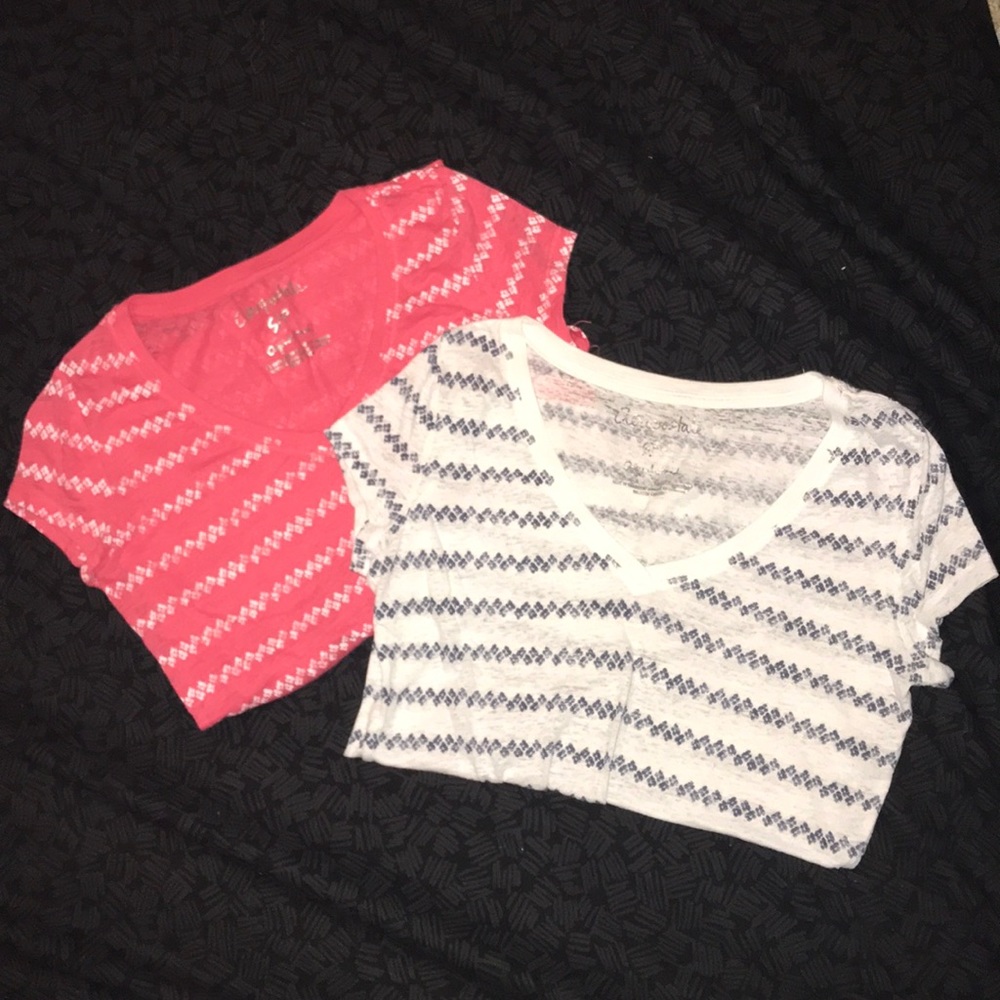 2 FOR 1! Striped Flower T-Shirts